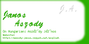 janos aszody business card